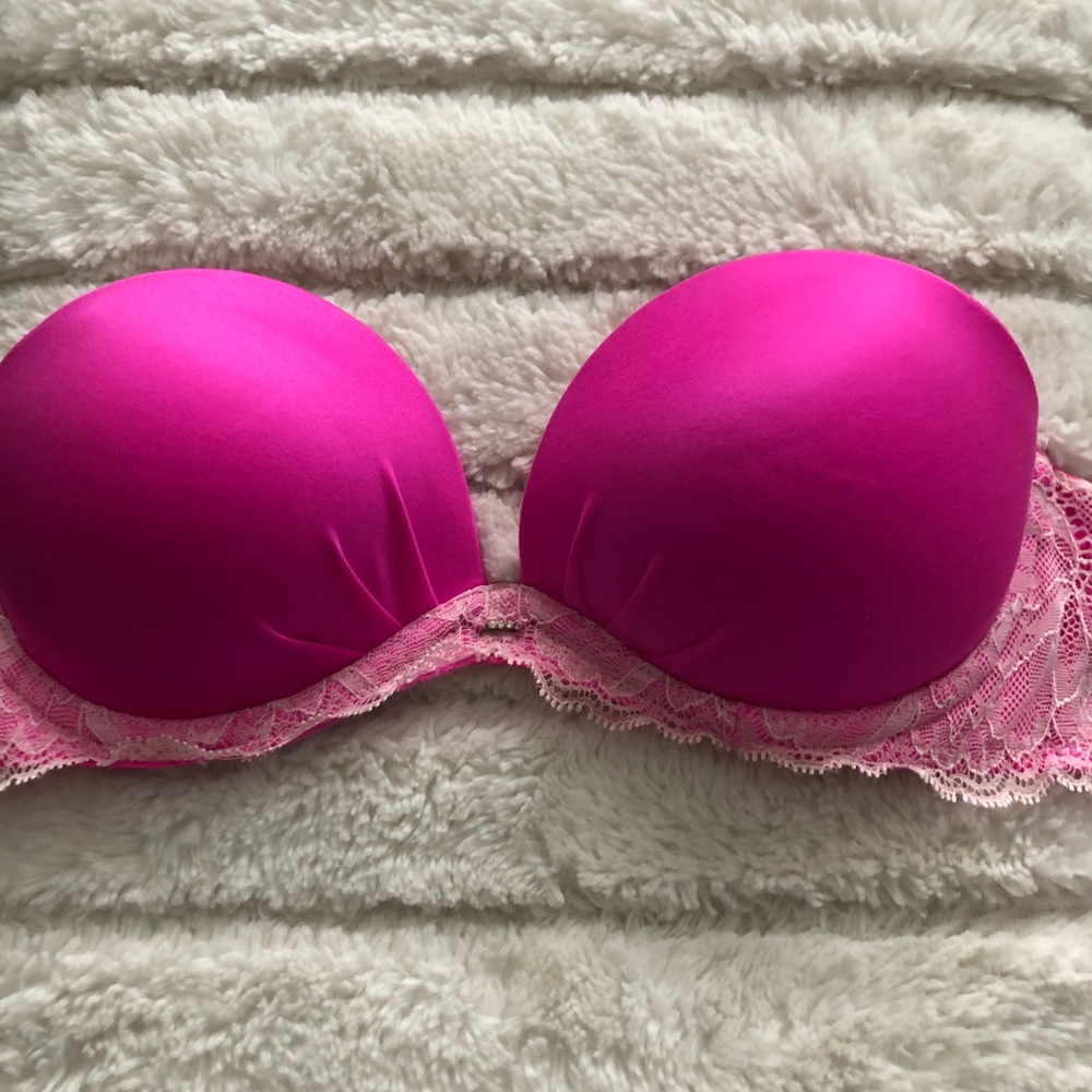 Victoria Secret Pink Strappless Push Up Bra